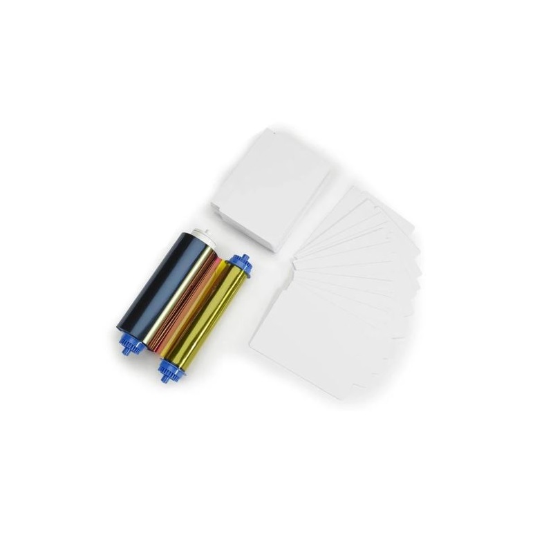 Bilde av Zebra ZC10L color ribbon/dye film (YMC0) and cards. Zebra 106000-10L - 400 prints and 400 cards. ZEB-106000-10L (DE,SE,NO,FI,RO,PL)